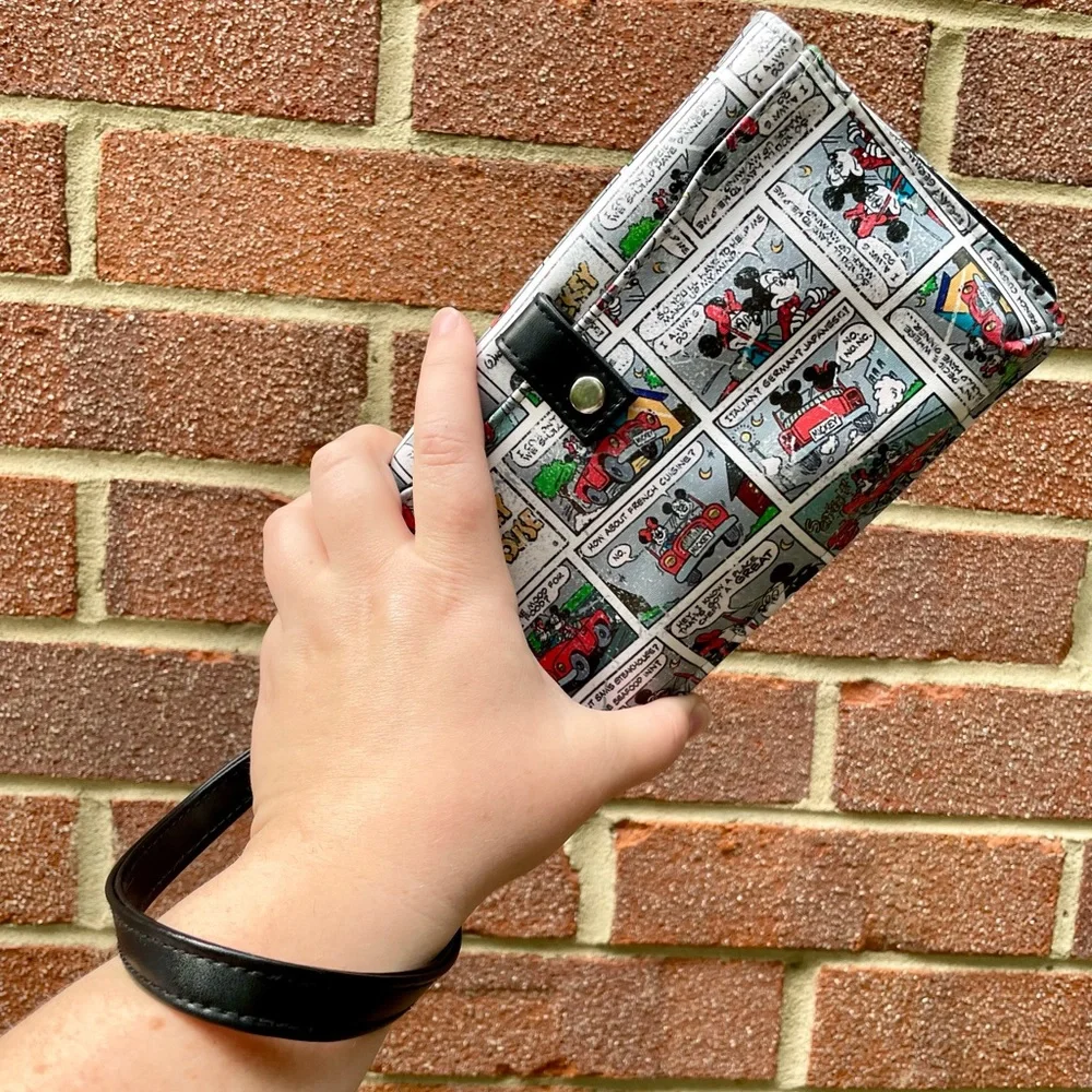 Disney Parks Wristlet Comic Style Mickey and Minnie Mouse - Very Good Condition - Picture 2 of 16